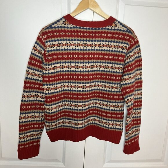 Vintage Abercrombie & Fitch Fair Isle Shetland Wool Sweater Womens M Y2K 90s Ski - Picture 4 of 7